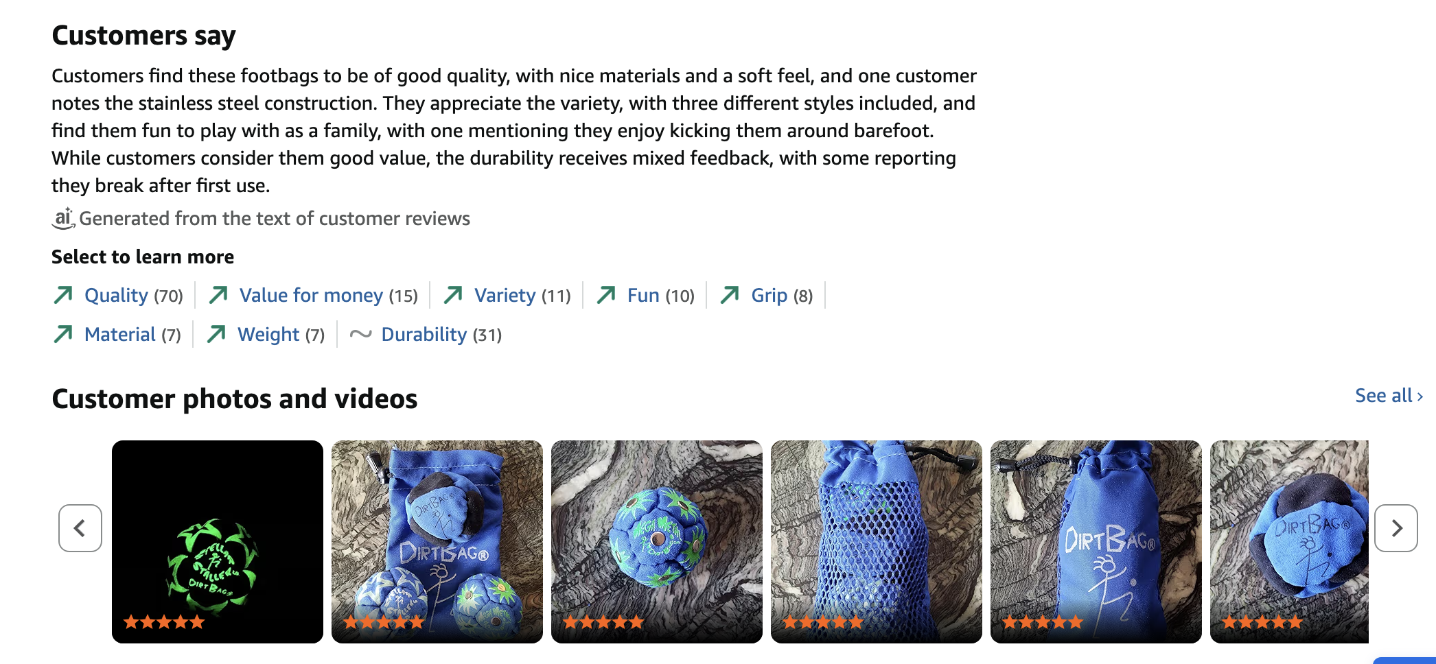 Amazon Customers say — review highlights